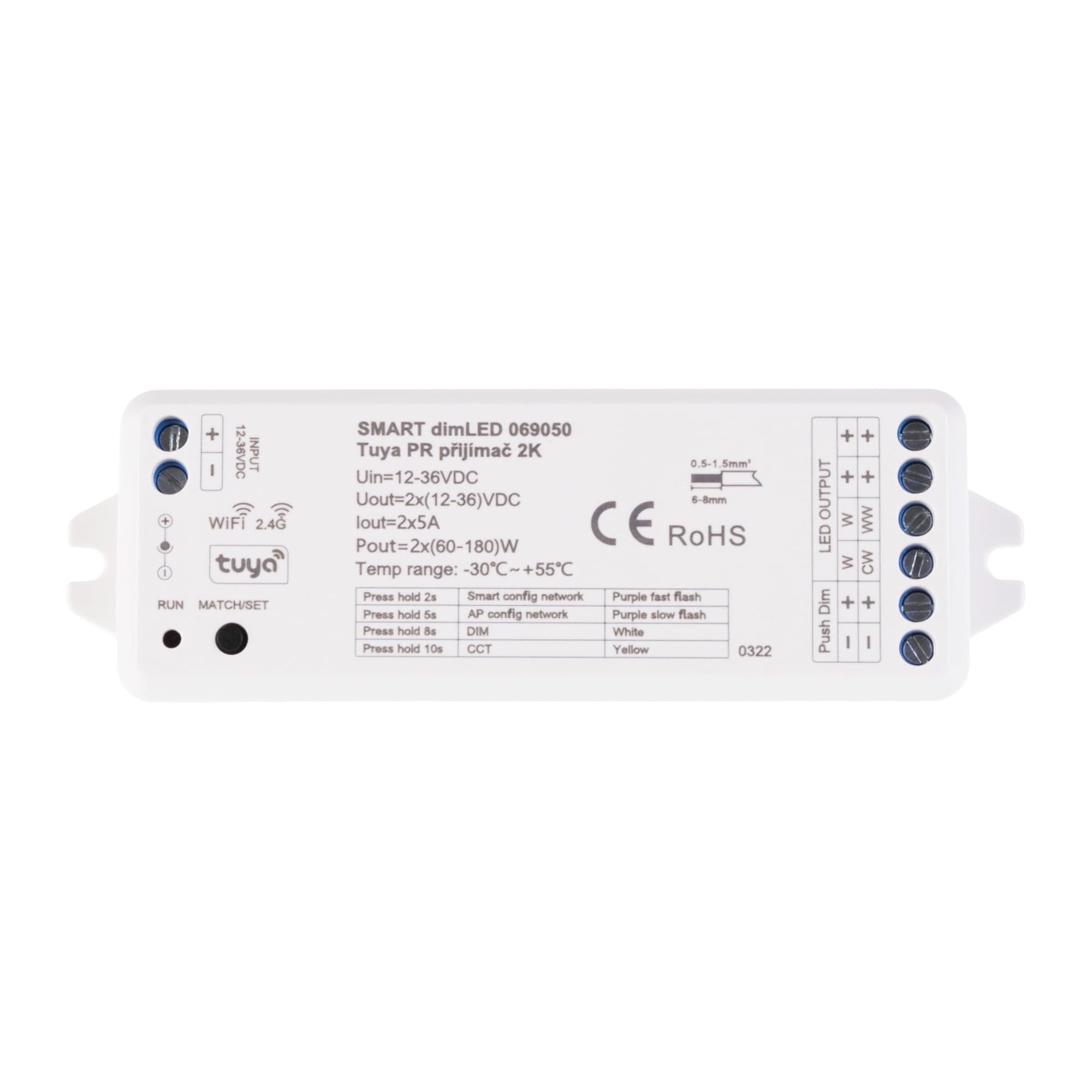 SMART přijímač dimLED Tuya PR 2K 2v1 - náhled 2