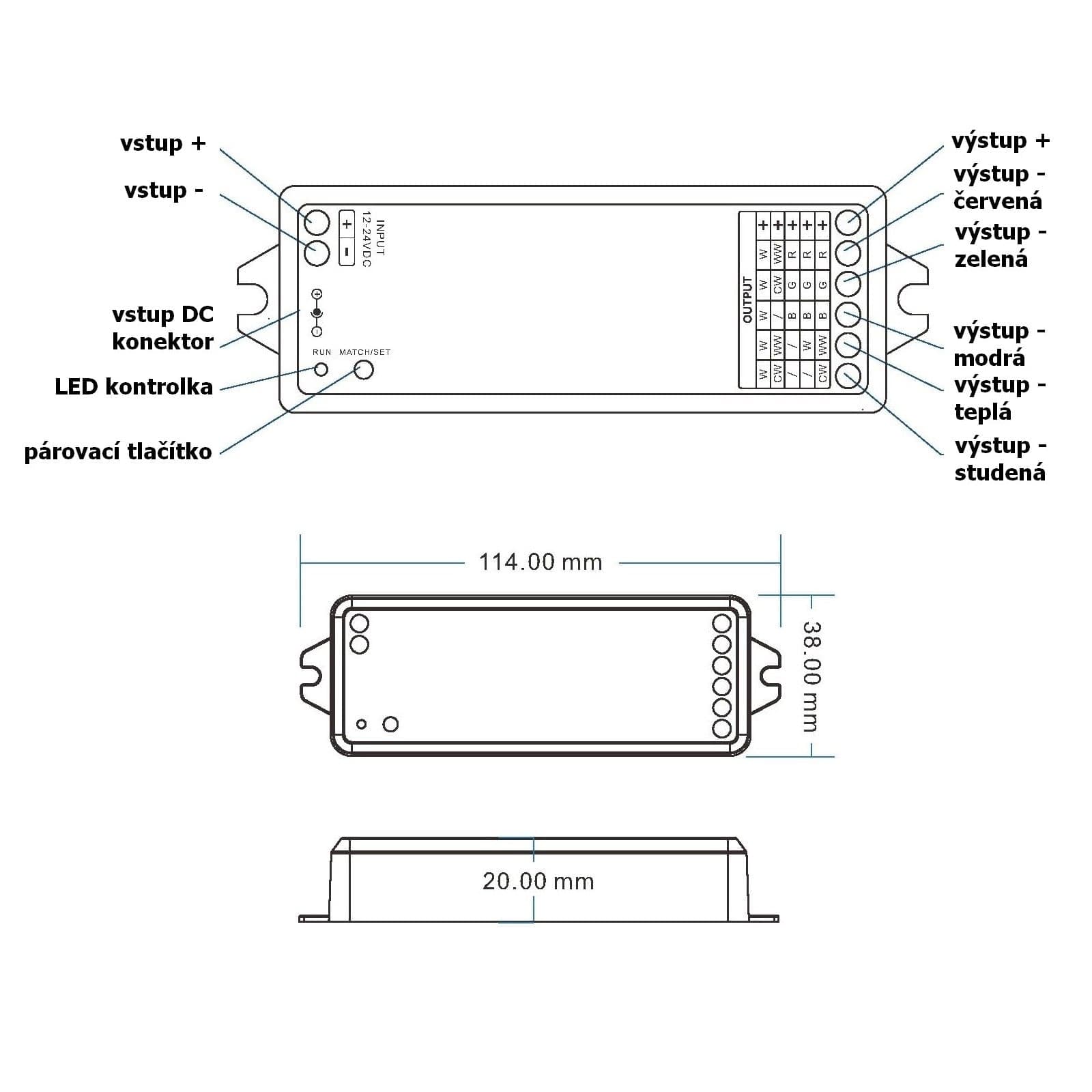 SMART přijímač dimLED Tuya PR 5K 5v1 - náhled 3