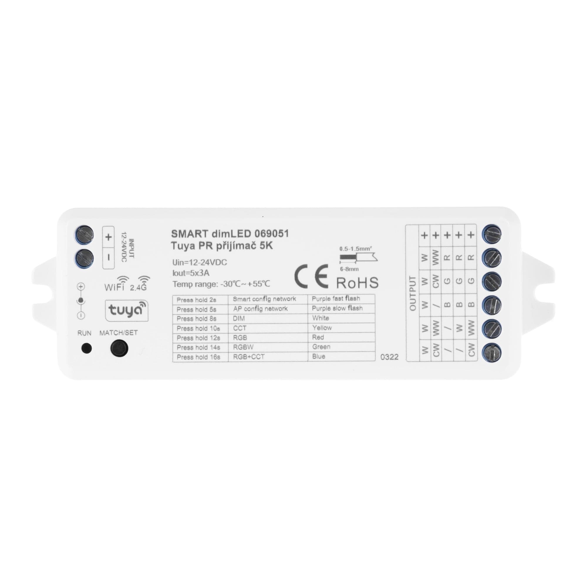 SMART přijímač dimLED Tuya PR 5K 5v1 - náhled 5