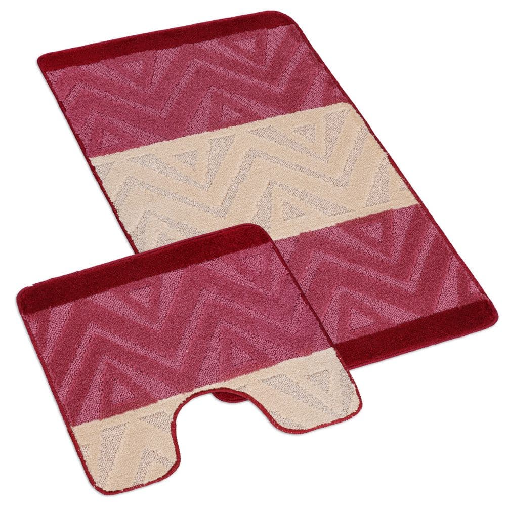 Kvalitex Koupelnová a WC předložka chevron burgundy