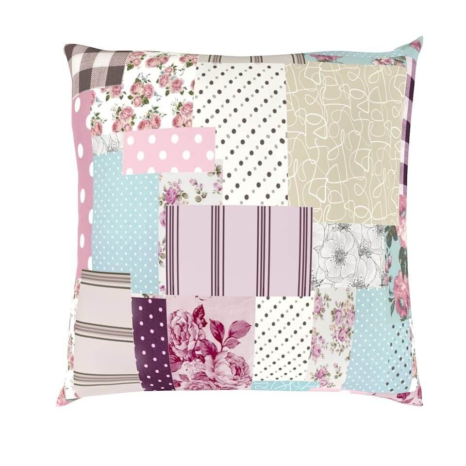 Kvalitex Povlak na polštář krep PATCHWORK růžový