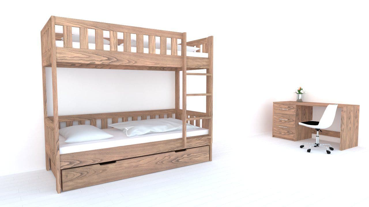 Postelia Patrová postel CHILD Buk 2v1 80x200 cm - náhled 2