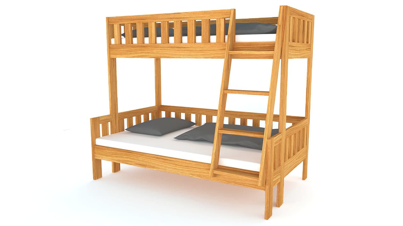Postelia Patrová postel PUERO Buk 2v1 90/120x200 cm - náhled 2