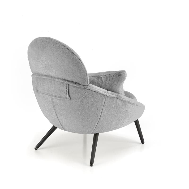 Designové křeslo MERRY s polštáři - ocel, látka, šedá Halmar - náhled 5