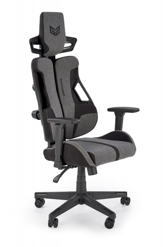 Herní židle NITRO 2 — látka, černá / šedá Halmar