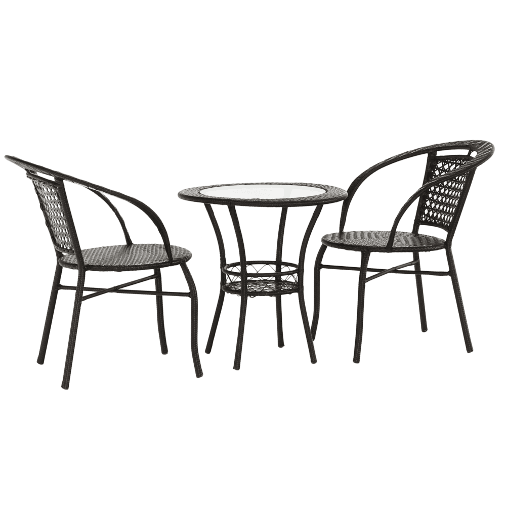 Zahradní set LASAN 1 + 2 – umělý ratan, hnědá - náhled 1