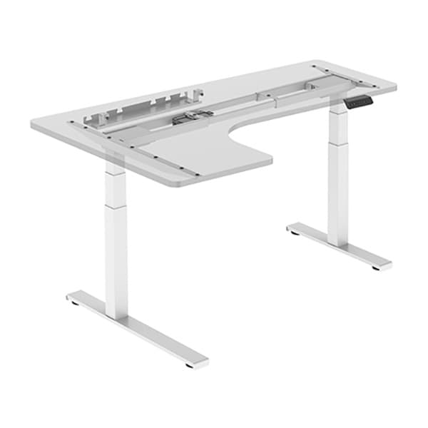 Rohovvý elektricky výškově nastavitelný rám stolu UPCORNER — organizér kabelů, nosnost 125 kg, více barev bílá - náhled 1