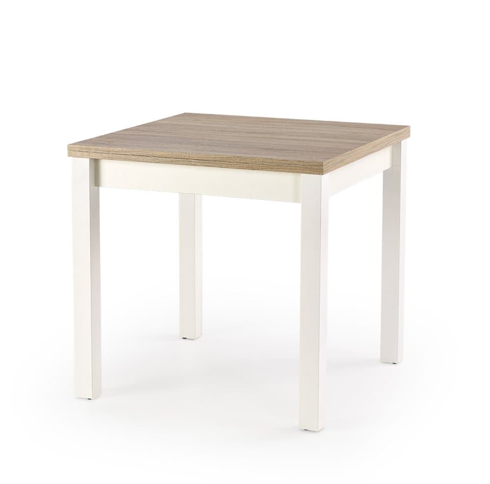 Jídelní rozkládací stůl GRACJAN - 80x80+80, MDF, dub sonoma/bílá Halmar - náhled 3