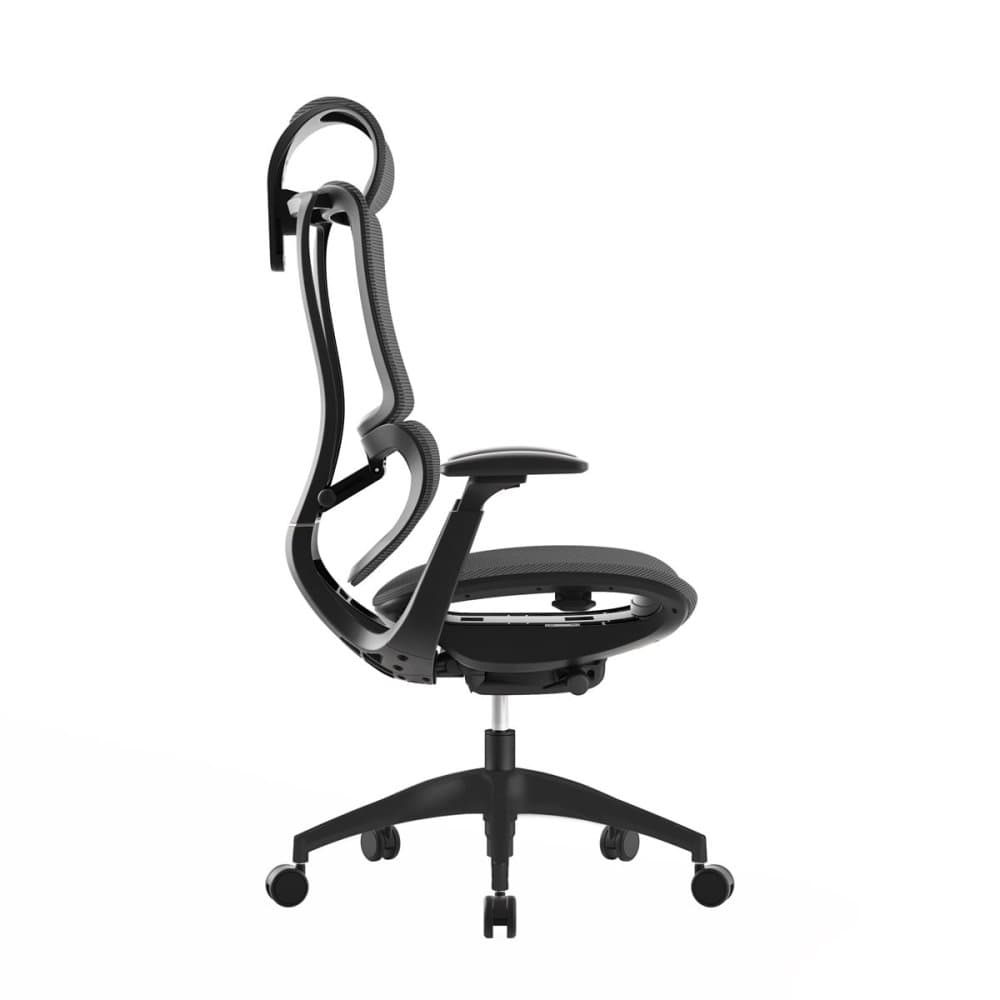 Kancelářská ergonomická židle KLEM — síťovina, tmavě šedá antracit Antares - náhled 3