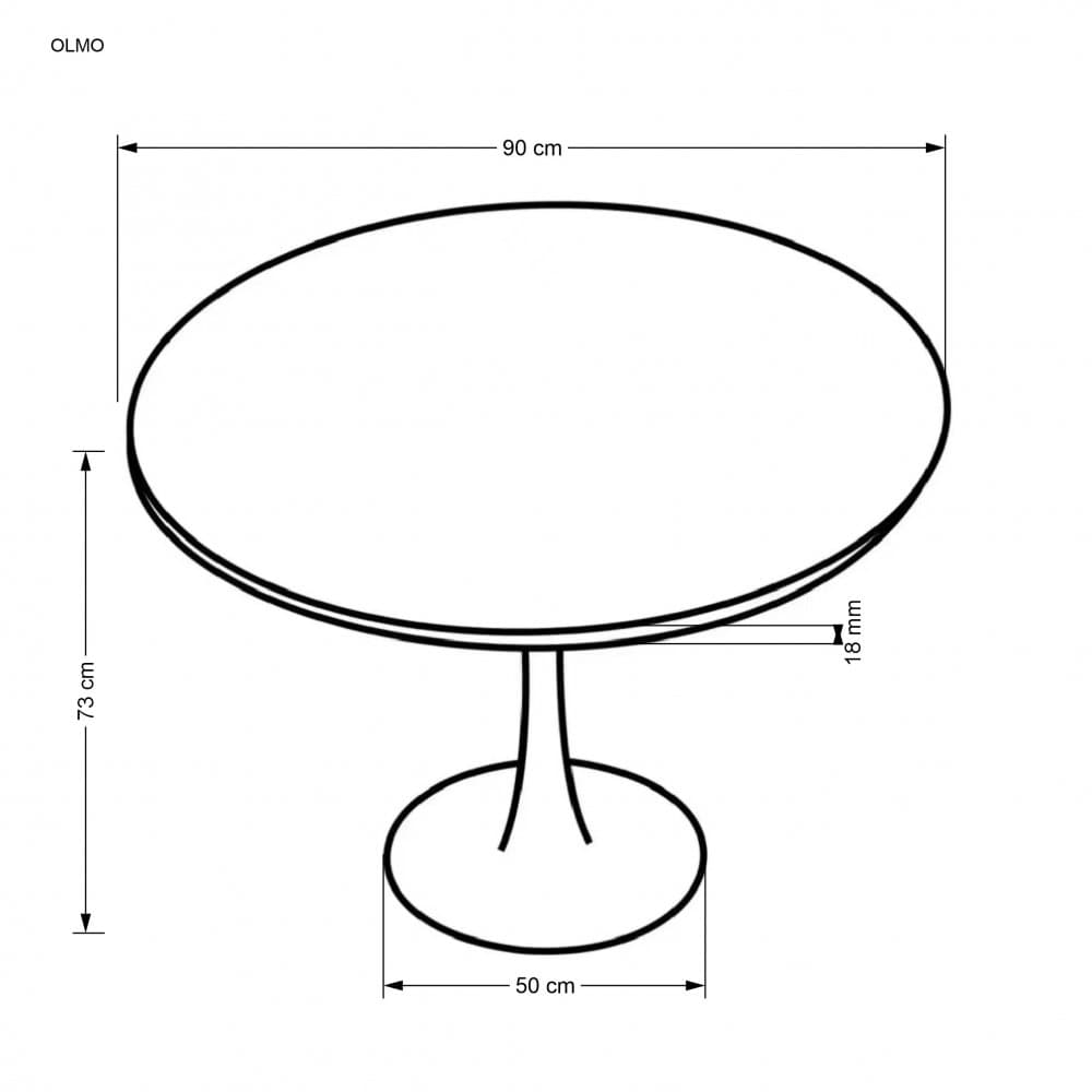 Jídelní kulatý stůl OLMO — průměr 90 cm, černá / zlatý dub Halmar - náhled 5