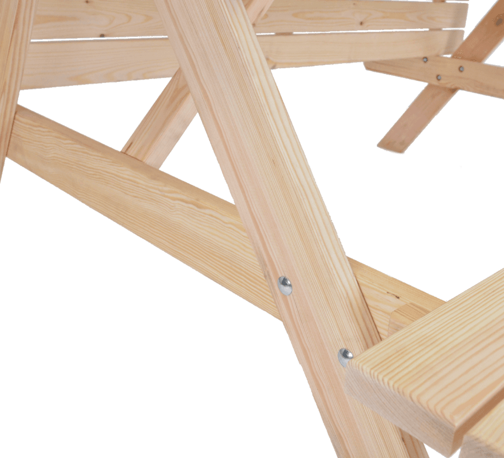 PIKNIK zahradní set dřevěný SE SKLOPNÝMI LAVIČKAMI - 180 cm - přírodní - náhled 3