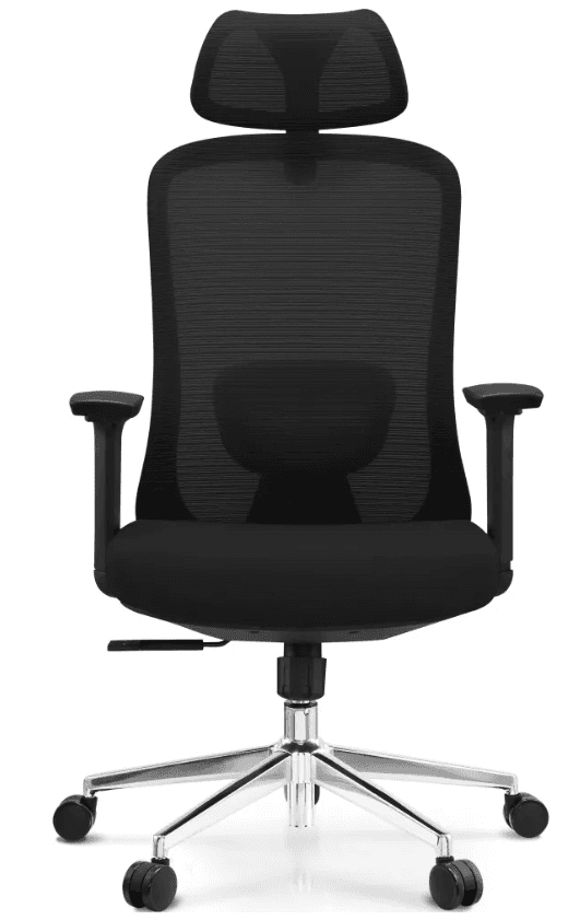 Kancelářská ergonomická židle ASPEN s podhlavníkem — síť, černý plast, nosnost 120 kg, černá MERCURY STAR - náhled 2