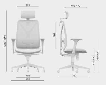 Kancelářská židle LEAF 503 s podhlavníkem a područkami – synchronní mechanika, síť, černá-šedá LD Seating - náhled 2