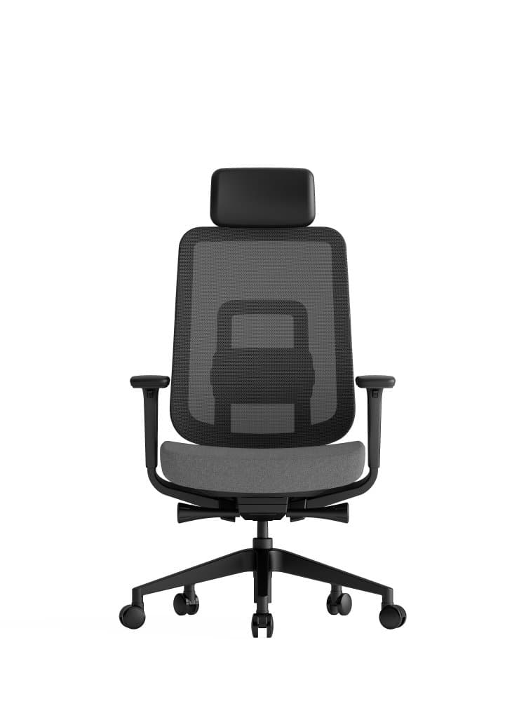 Kancelářská ergonomická židle K42  SP – síť/ čalouněná, šedá - náhled 2