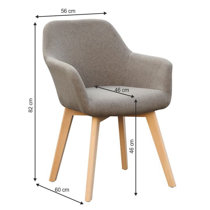 Designové křesílko CLORIN — buk, látka, více barev Hnědá - náhled 3