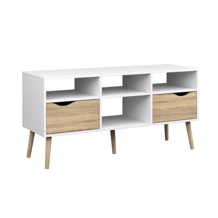 TV stolek OSLO — 117,1x39,10x56,90, dub sonoma, bílá Kondela - náhled 3