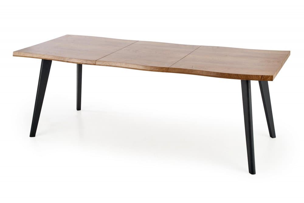 Rozkládací jídelní stůl DICKSON — 120x80 (+60cm), černá / přírodní Halmar - náhled 3