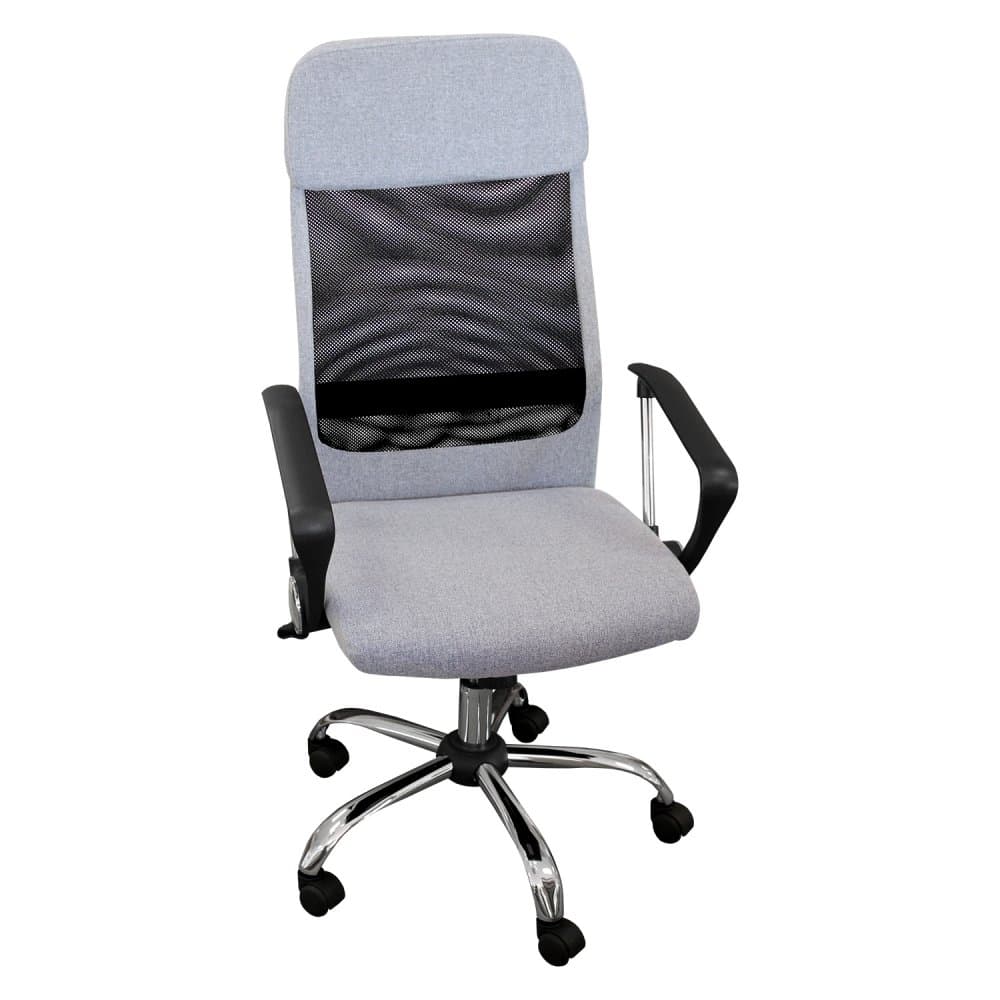 Kancelářská otočná židle BOSS — chrom, textil, šedočerná IDEA nábytek - náhled 2