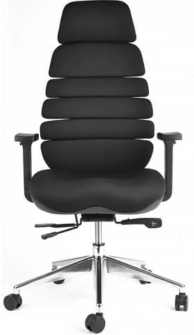Kancelářská ergonomická židle SPINE s podhlavníkem — látka, nosnost 130 kg, více barev Tmavě šedá - náhled 4