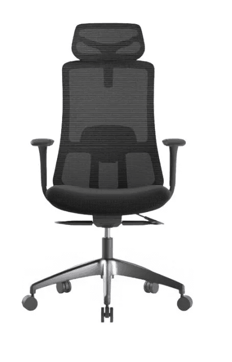 Kancelářská ergonomická židle WISDOM s podhlavníkem — síť, černý plast, nosnost 120 kg, více barev tmave šedá - náhled 3