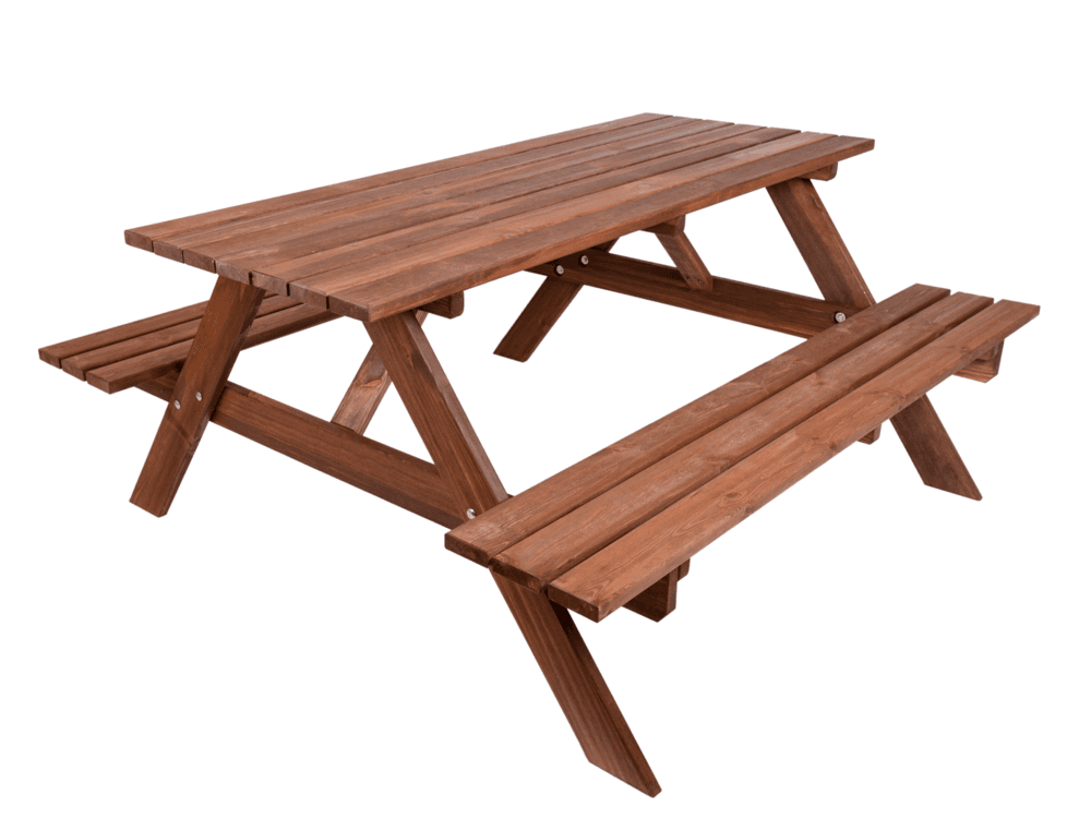 PIKNIK zahradní set dřevěný SE SKLOPNÝMI LAVIČKAMI - 180 cm - mořený - náhled 5