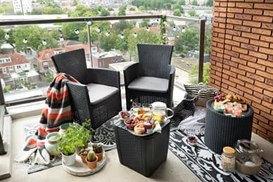 Zahradní stolek s úložným prostorem COOL STOOL — umělý ratan, grafit - náhled 4