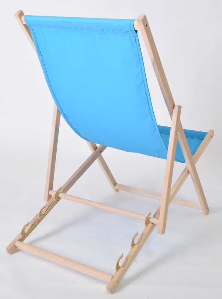 Bahama POLYESTER lehátko dřevěné přírodní - MODRÉ - náhled 2