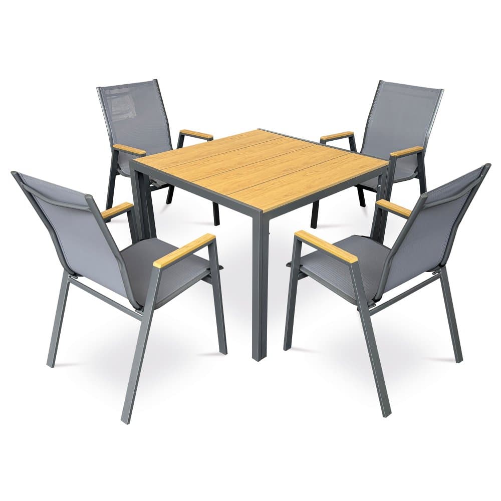 Zahradní stůl rozkládací METRAX — 90x90 cm, kov, polywood, hnědá Autronic - náhled 2