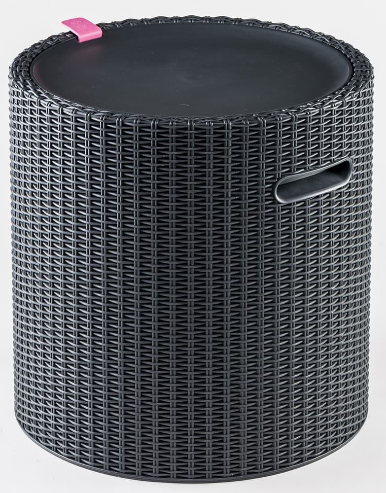 Zahradní stolek s úložným prostorem COOL STOOL — umělý ratan, grafit - náhled 3