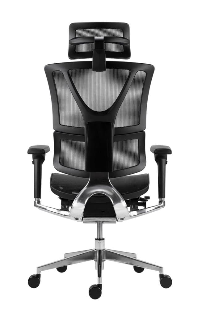 Kancelářská ergonomická židle KORINA — síť, černá, nosnost 150 kg Antares - náhled 5