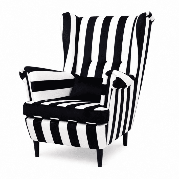 Křeslo ušák VISBY – masiv, látka, pet friendly, zebra - náhled 4