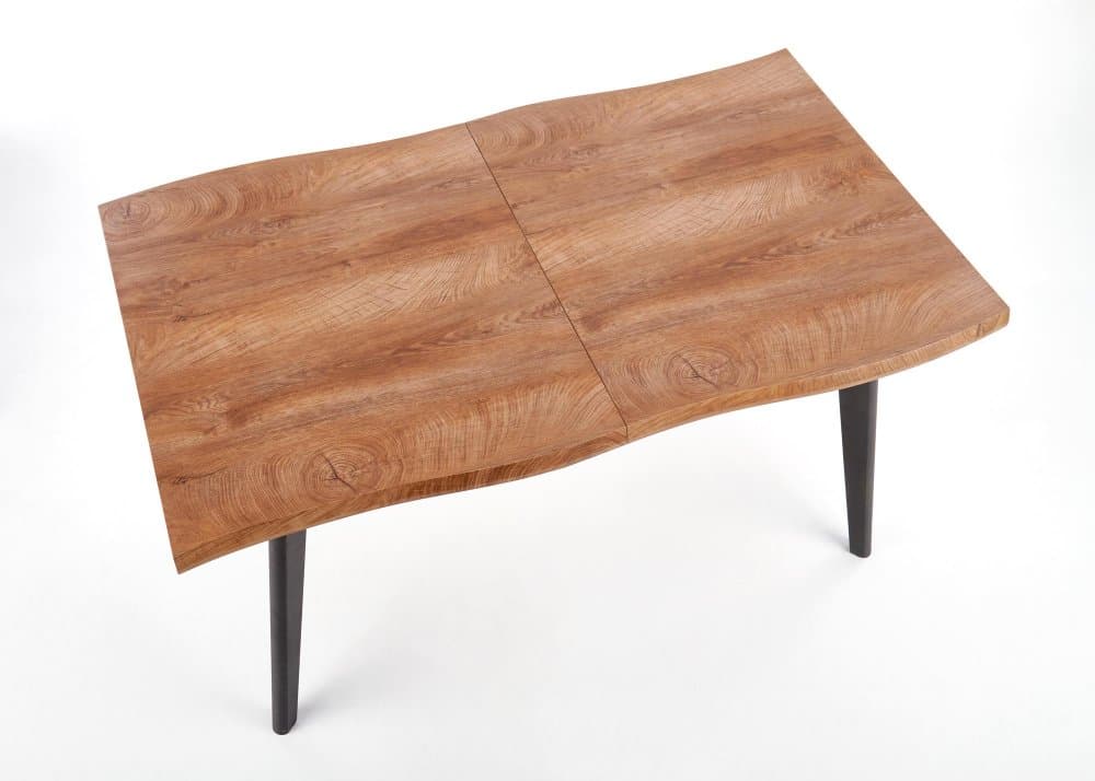 Rozkládací jídelní stůl DICKSON — 150x90 (+60cm), černá / přírodní Halmar - náhled 3