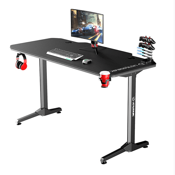 Herní stůl ULTRADESK FRAG BLACK – 140x66x76cm, se stojanem Ultradesk BEAM