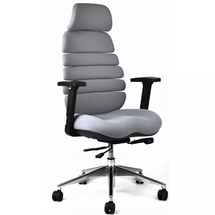 Kancelářská ergonomická židle SPINE s podhlavníkem — látka, nosnost 130 kg, více barev