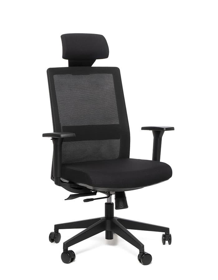 Kancelářská ergonomická židle Sego LINK — síť/látka, černá Sego