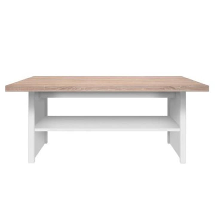 Konferenční stůl TOPTY — 115x55x48 cm, dub sonoma/bílá Kondela