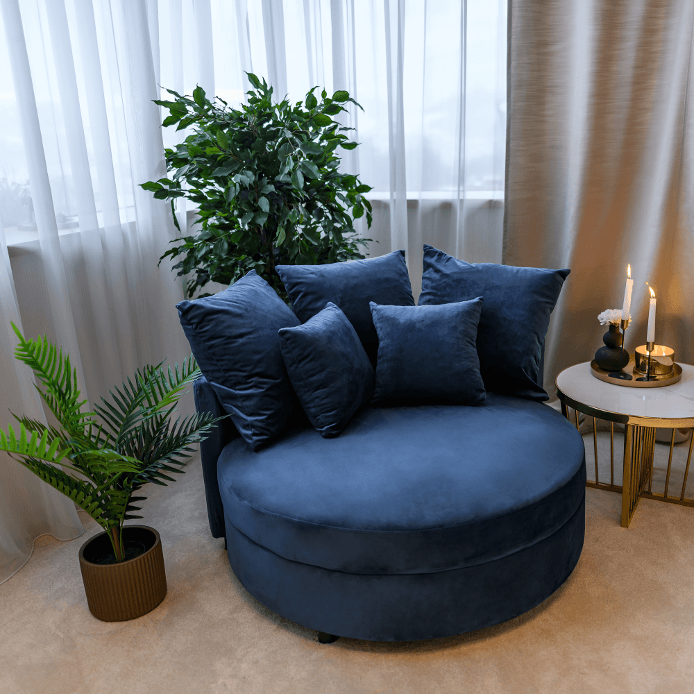 Designové křeslo SALOTO — látka, modrá Kondela - náhled 5