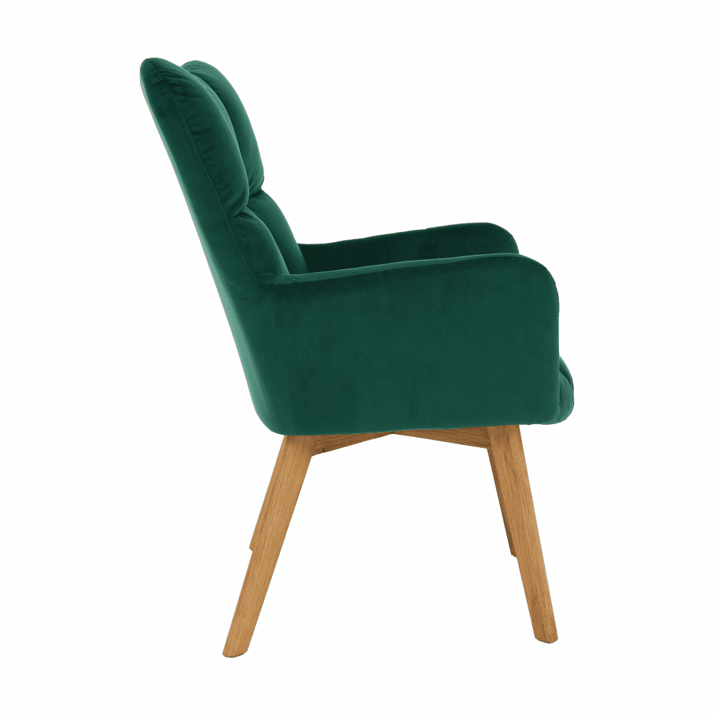 Designové křeslo FONDAR —masiv, látka, zelená Kondela - náhled 4