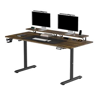 Pracovní stůl HIGHLANDER XXL BROWN s elektrickým nastavením výšky