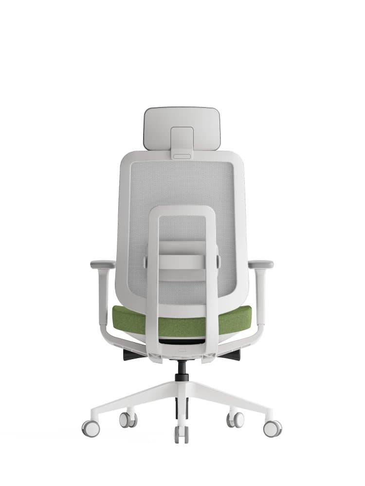 Kancelářská ergonomická židle K42 WHITE SP – síť/ čalouněná, zelená - náhled 3