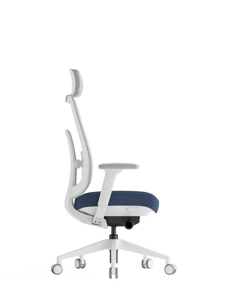Kancelářská ergonomická židle K42 WHITE SP – síť/ čalouněná, modrá - náhled 5