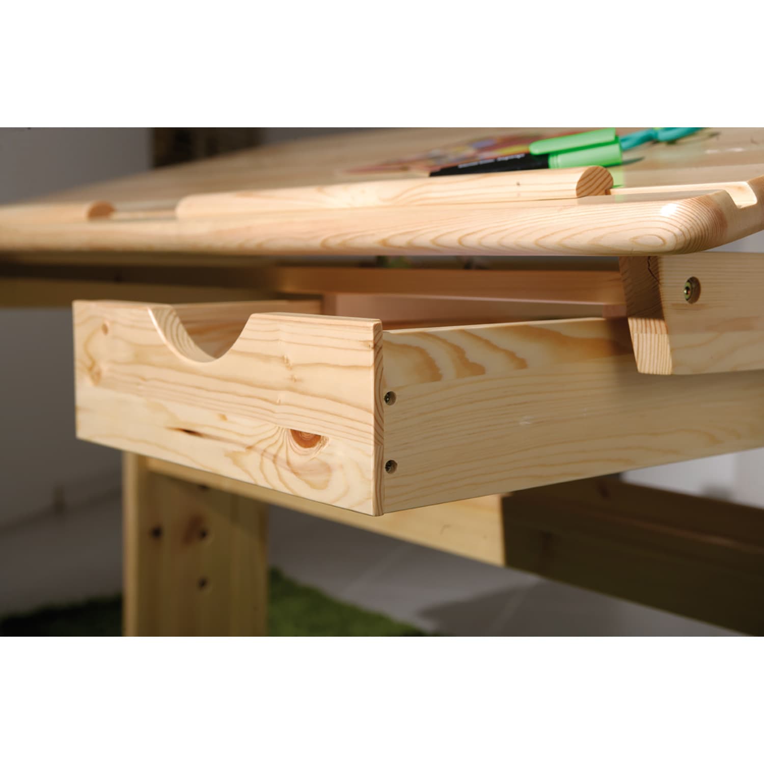 Dětský výškově stavitelný stůl TIMBER - masiv Halmar - náhled 4