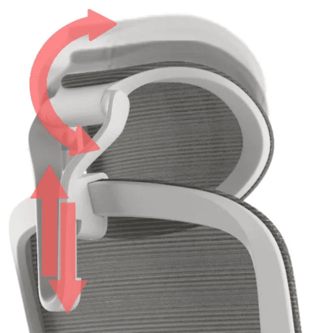 Kancelářská ergonomická židle BESSEL s podhlavníkem — síť, šedý plast, nosnost 120 kg, světle šedá MERCURY STAR - náhled 2