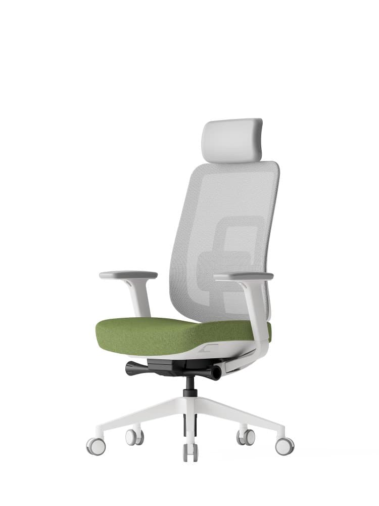 Kancelářská ergonomická židle K42 WHITE SP – síť/ čalouněná, zelená - náhled 1