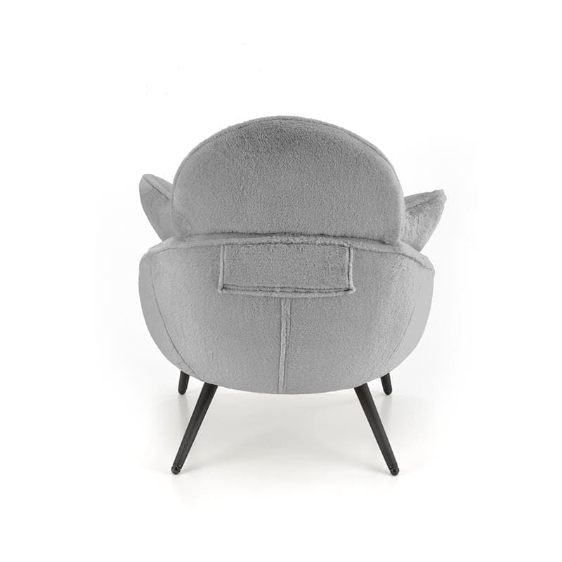 Designové křeslo MERRY s polštáři - ocel, látka, šedá Halmar - náhled 3