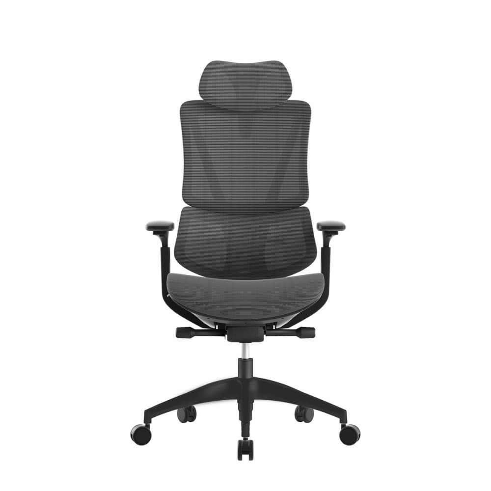Kancelářská ergonomická židle KLEM — síťovina, tmavě šedá antracit Antares - náhled 2