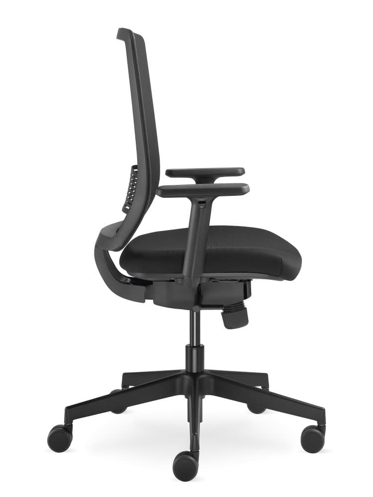 Kancelářská židle LYRA Air s područkami – synchronní mechanika, síť, černá LD Seating - náhled 2