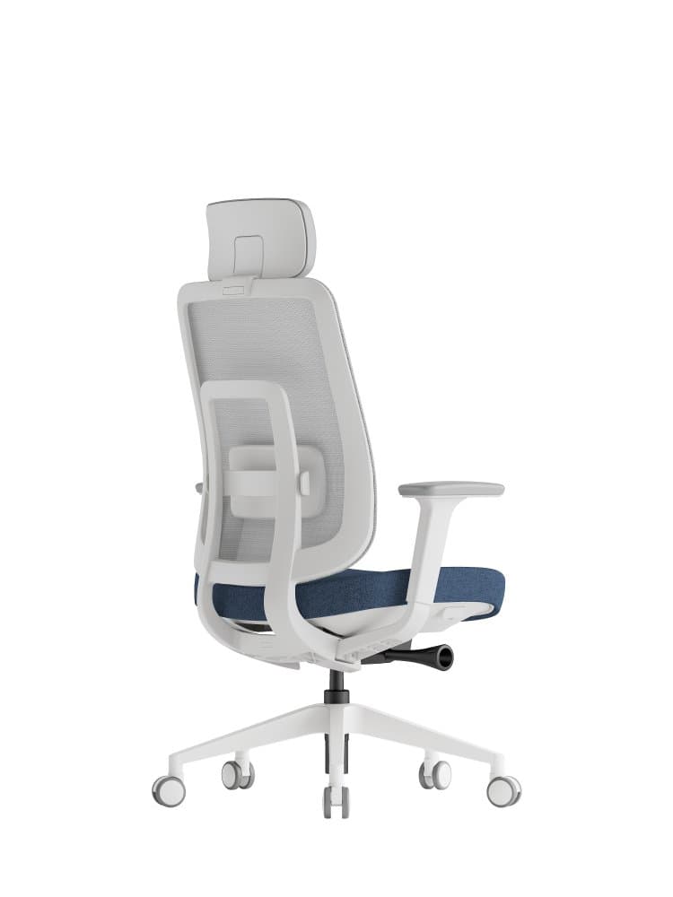 Kancelářská ergonomická židle K42 WHITE SP – síť/ čalouněná, modrá - náhled 4