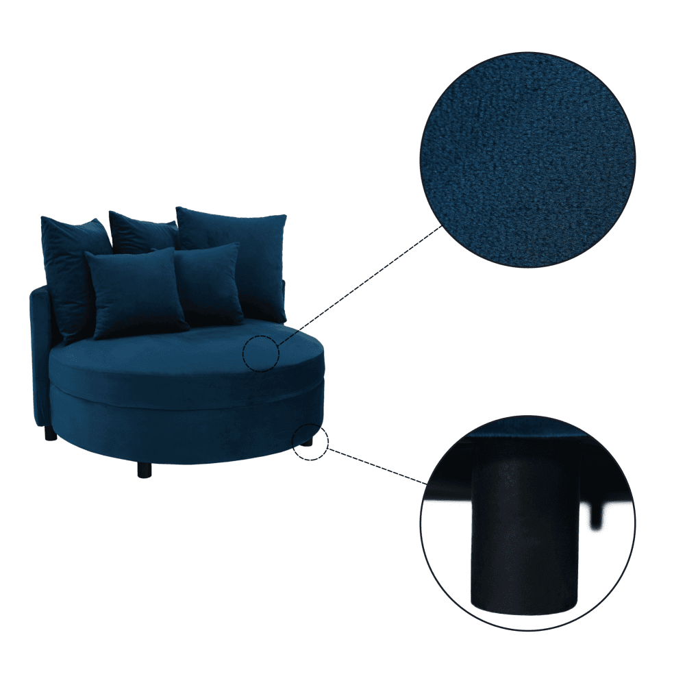 Designové křeslo SALOTO — látka, modrá Kondela - náhled 3