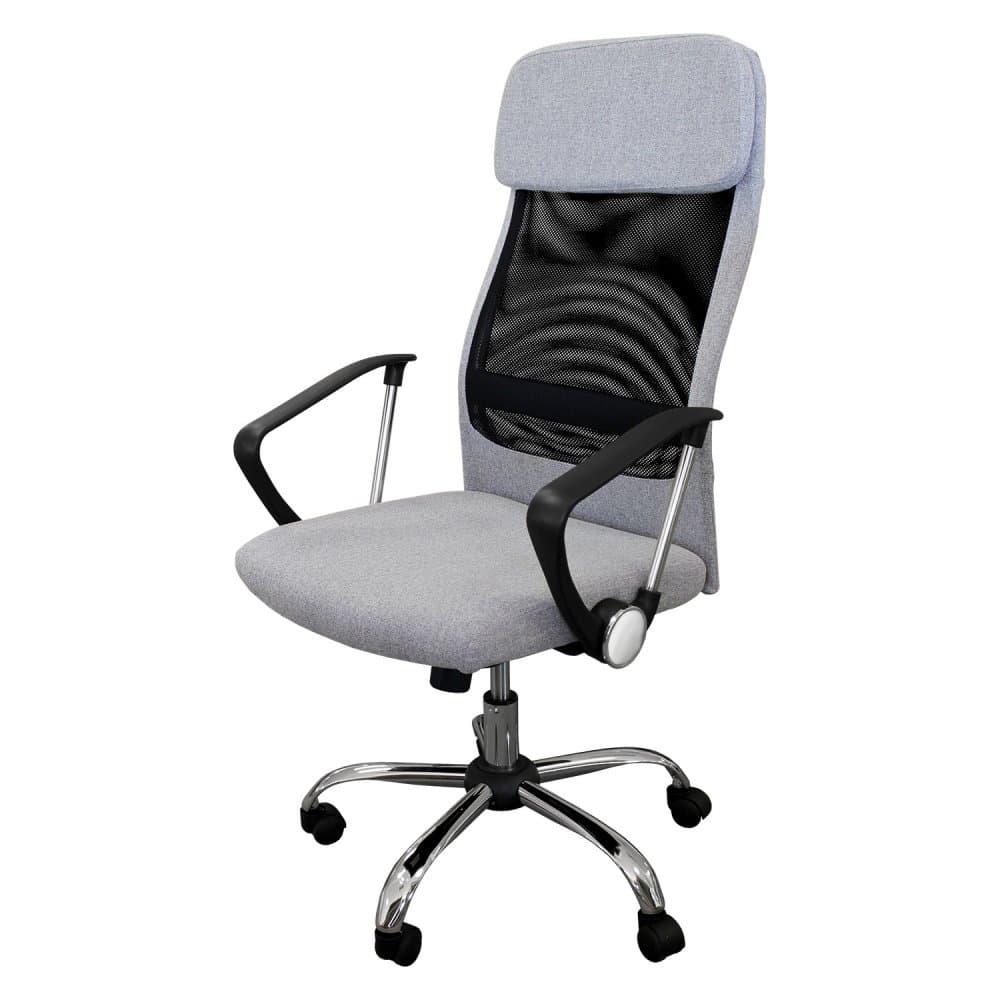 Kancelářská otočná židle BOSS — chrom, textil, šedočerná IDEA nábytek - náhled 3